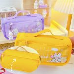 Mehrschichtige Bleistifttasche, multifunktionale Stifteetuis mit großer Kapazität, süße Cartoon-Briefpapiertasche – Bild 4