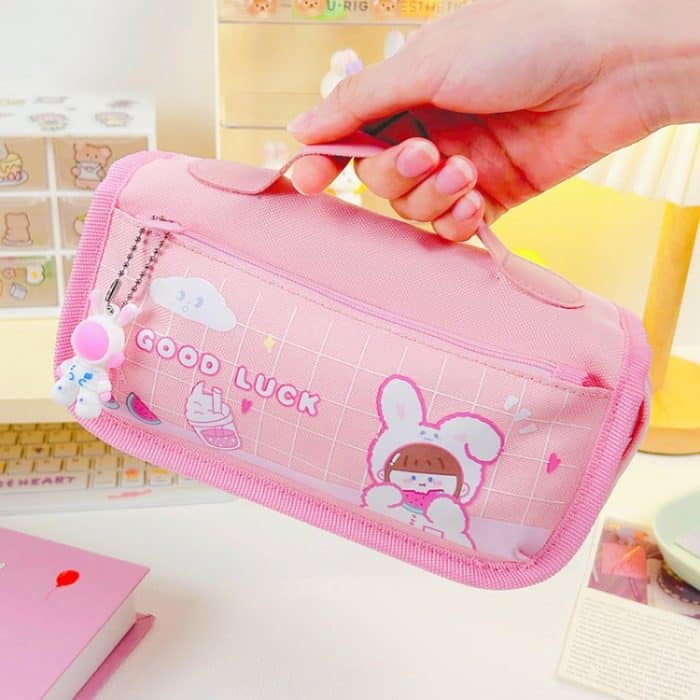Mehrschichtige Bleistifttasche, multifunktionale Stifteetuis mit großer Kapazität, süße Cartoon-Briefpapiertasche – Bild 9