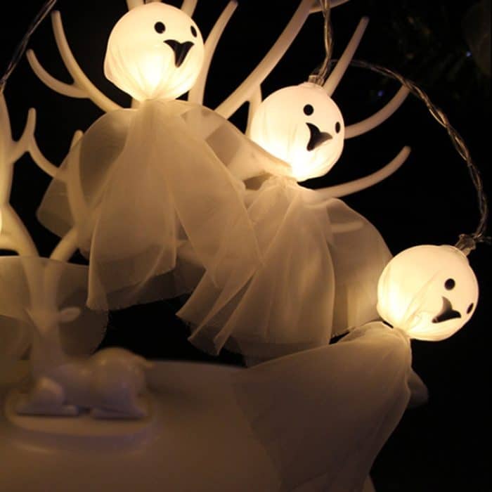 Halloween Stoff Geist String Lichter LED Scary Ghost Festival Indoor Dekoration Umgebungs Lampe, 1.5m 10 Lights White, 3m 20 Lights White, 1.5m 10 Lights Warm White, 3m 20 Lights Warm White – Bild 5