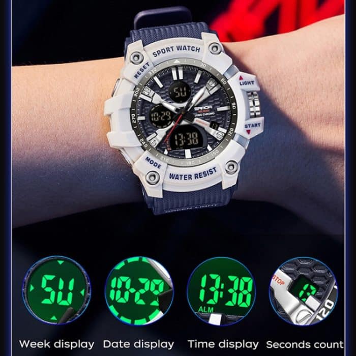 SANDA Herren Elektronische Uhr Outdoor Sport Leuchtende Uhr – Bild 5