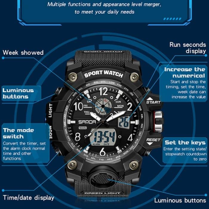 SANDA Teenager Sport Elektronische Uhr Männer Personalisierte Armbanduhr – Bild 3