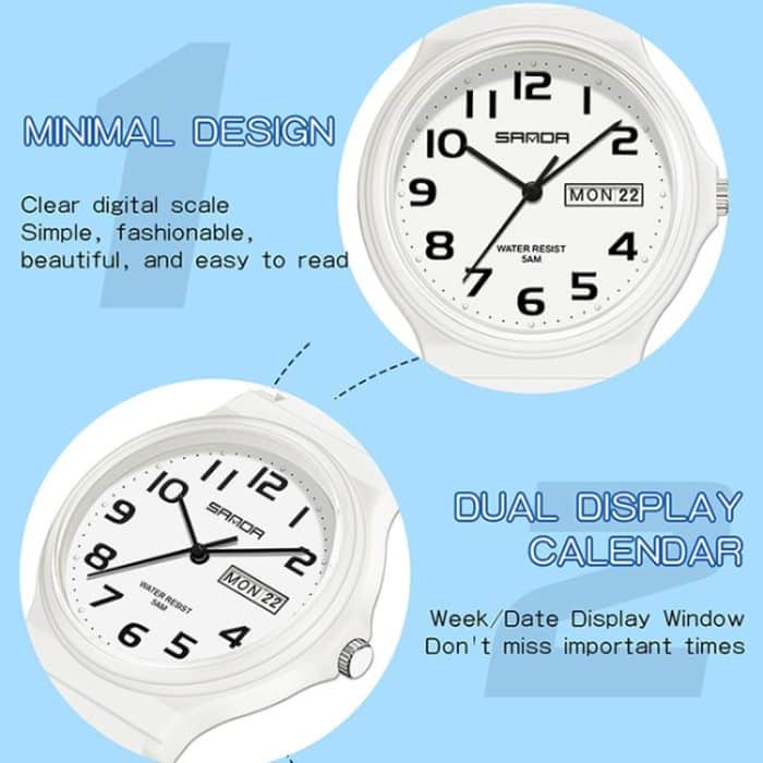 SANDA Medium Doppelkalender Elektronische Quarzuhr Outdoor Freizeit Männer Frauen Studenten Armbanduhr – Bild 10