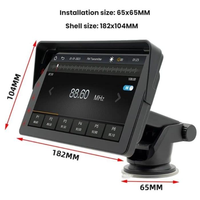 Tragbarer 7-Zoll-CarPlay-Monitor mit Bluetooth 5.0, Display, Display + Camera – Bild 3