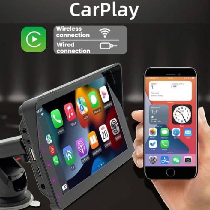 Tragbarer 7-Zoll-CarPlay-Monitor mit Bluetooth 5.0, Display, Display + Camera – Bild 4
