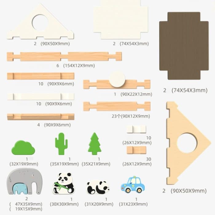 Kinder Frühes Lernen Zapfen- und Zapfenbaustein-Bausteine ​​Hütte DIY Holzmontage Lernspielzeug – Bild 3