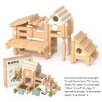 Kinder Frühes Lernen Zapfen- und Zapfenbaustein-Bausteine ​​Hütte DIY Holzmontage Lernspielzeug – Bild 9