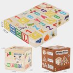 Kinder Holz 27 stücke Bausteine ​​Puzzle Spielzeug Lehrmittel Großbuchstaben Zahlen Blöcke Stapeln Turm – Bild 3