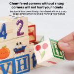 Kinder Holz 27 stücke Bausteine ​​Puzzle Spielzeug Lehrmittel Großbuchstaben Zahlen Blöcke Stapeln Turm – Bild 8