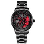 YAZOLE N942 Personalisierte Herrenuhr Rotierende Skelettuhr