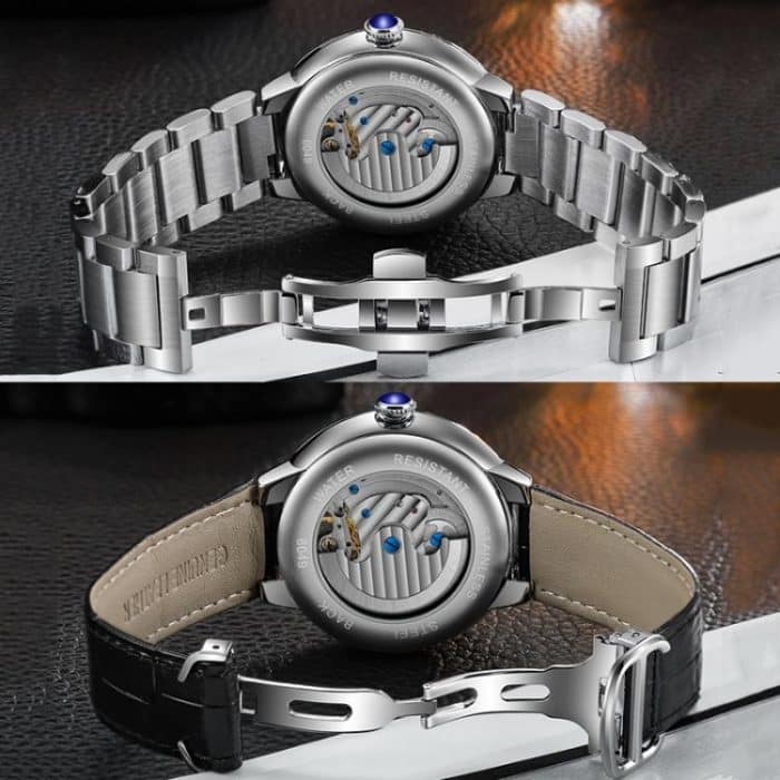 Dulunwe 6049B 30 m wasserdichte, leuchtende Schwungrad-Vollautomatik-mechanische Uhr – Bild 8