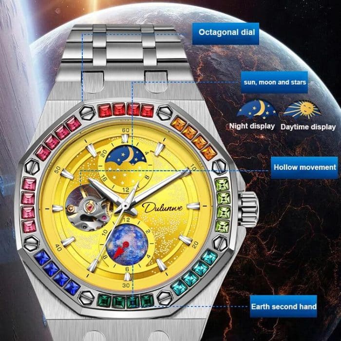 Dulunwe 6030F 30 m wasserdichte, leuchtende mechanische Uhr – Bild 3