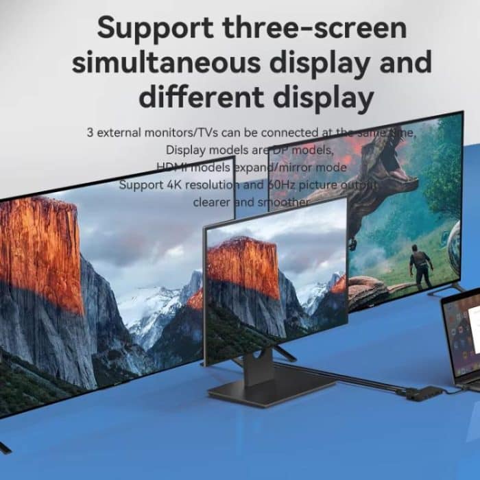 Blueendless Typ-C Gigabit Ethernet Port Multi-Screen Verschiedene Display HUB – Bild 4