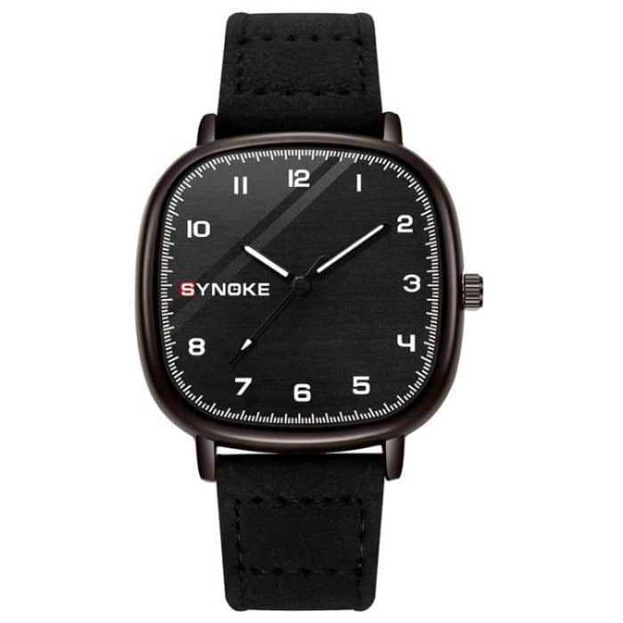 SYNOKE Men Quartz Watch Sport Retro Simple Leather Strap Quartz Watch Teenage Student Wristwatch – Bild 1