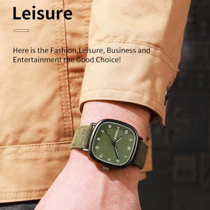 SYNOKE Men Quartz Watch Sport Retro Simple Leather Strap Quartz Watch Teenage Student Wristwatch – Bild 10