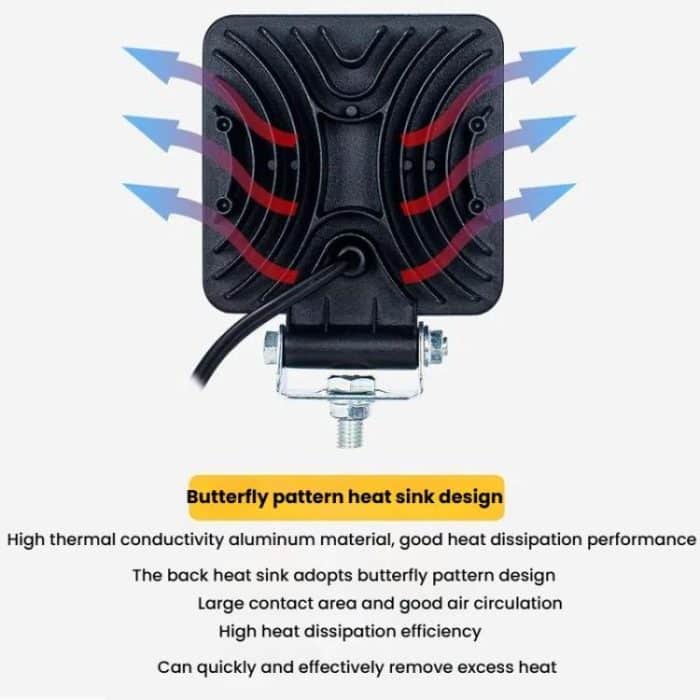 DC 12V-80V Forklift LED High Brightness Front Working Headlight, 4 Inches 9 Beads, 4 Inches 16 Beads – Bild 4