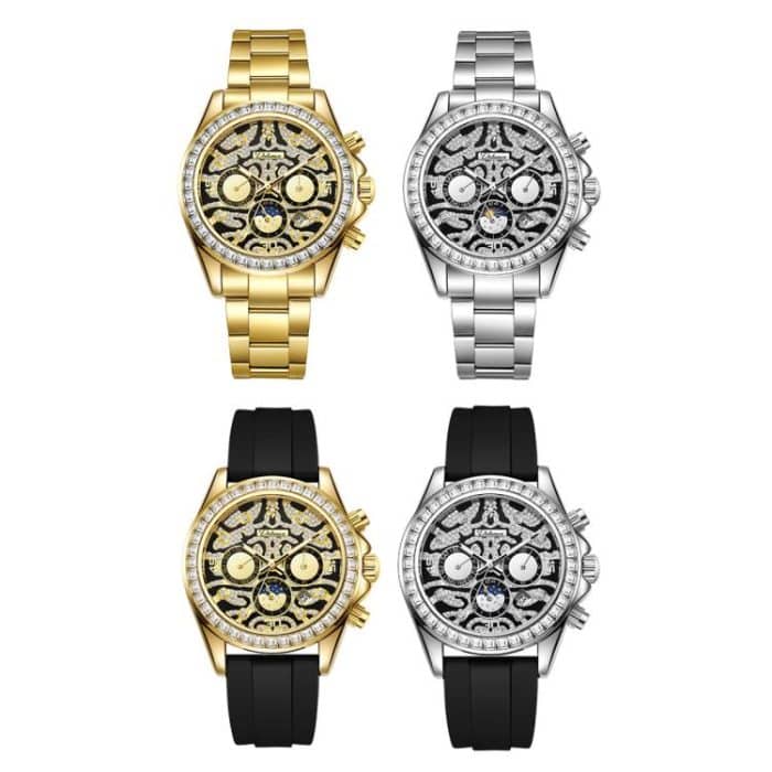 Dulunwe 6055A 30m Waterproof Tiger-pattern Dial Automatic Mechanical Watch – Bild 2