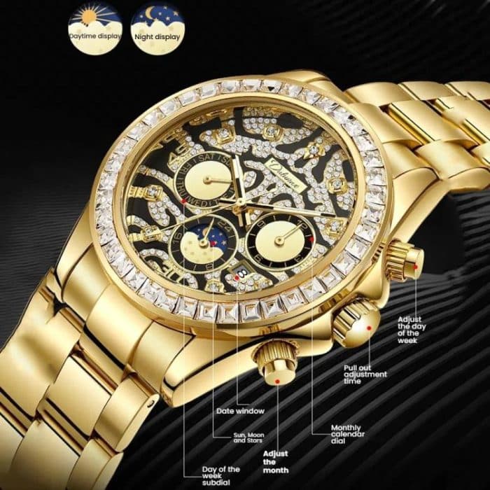 Dulunwe 6055A 30m Waterproof Tiger-pattern Dial Automatic Mechanical Watch – Bild 3