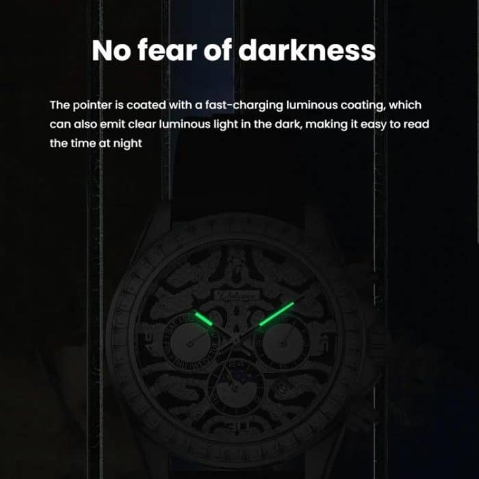 Dulunwe 6055A 30m Waterproof Tiger-pattern Dial Automatic Mechanical Watch – Bild 5