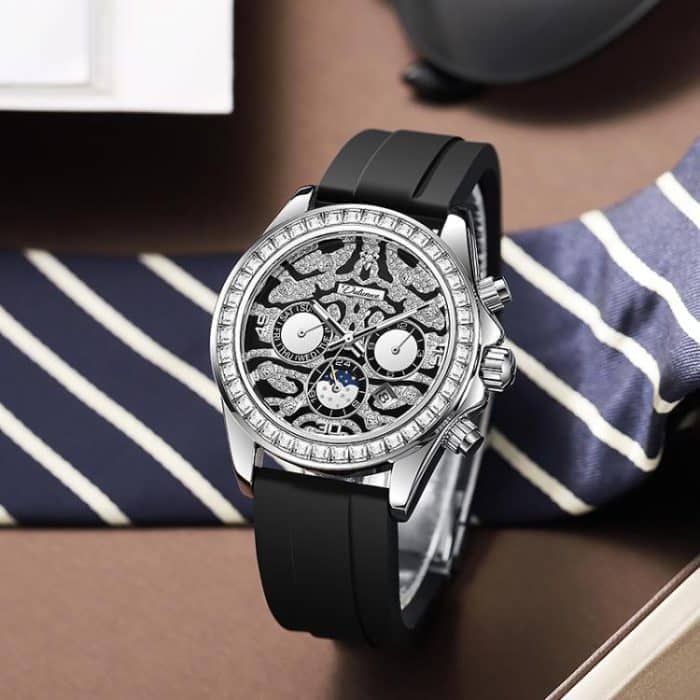 Dulunwe 6055A 30m Waterproof Tiger-pattern Dial Automatic Mechanical Watch – Bild 6