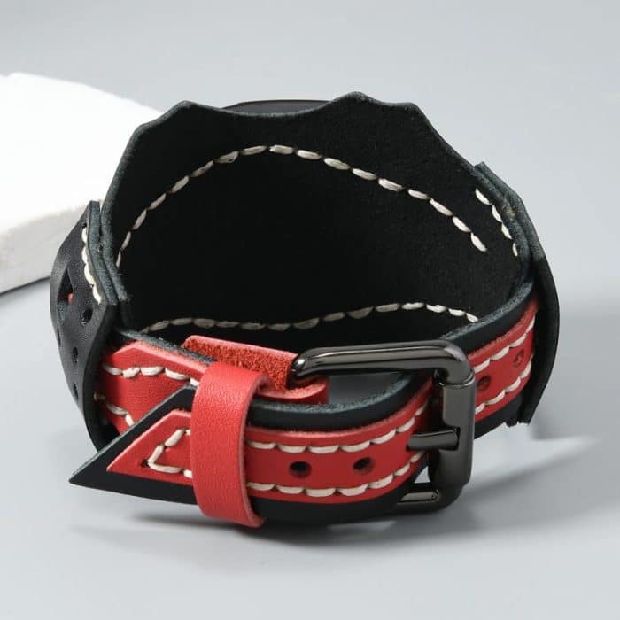 DPANCO W01478 Hand-Stitched Multi-Layered Men Cowhide Bracelet Watch Bold Punk Rock Chain Wristband Accessory – Bild 5