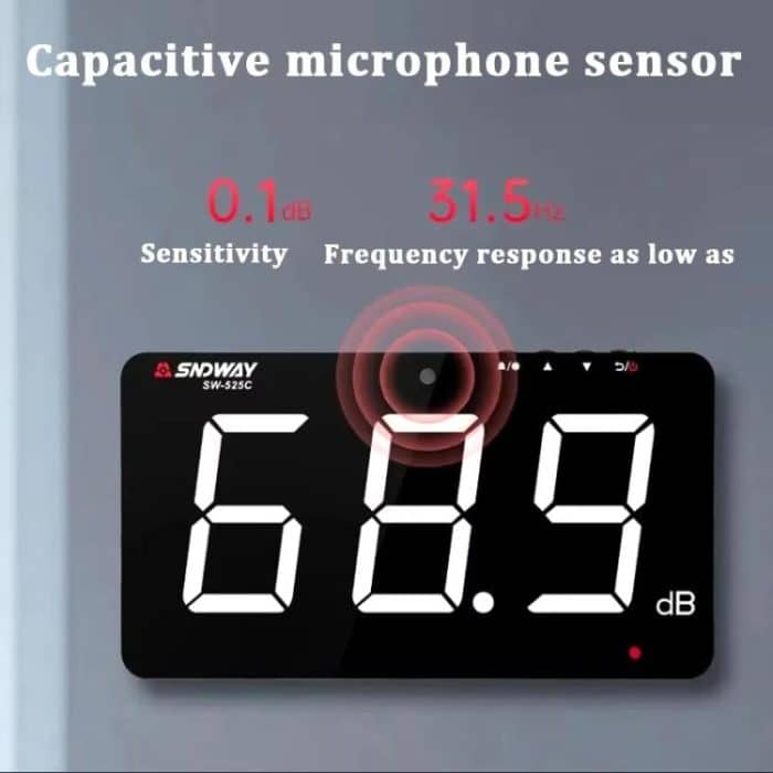 9.6 inch Wall Mounted Decibel Meter Large Screen Environmental Noise Monitor, SW-525C, SW-525D – Bild 2