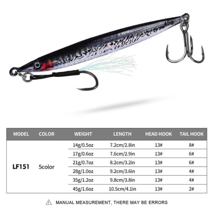 PROBEROS LF151 Long-Distance Casting Sinking Lure 3D Fast-Draw Sea Fishing Mackerel Hook – Bild 5