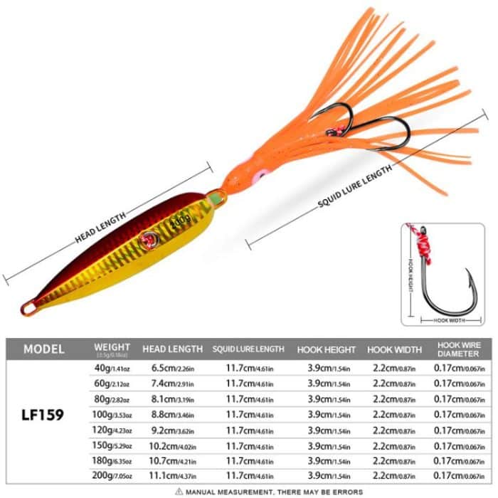 PROBEROS LF159 Luminous Bearded Squid Hook Slow Cranking Road Runner Iron Plate Bionic False Bait – Bild 4