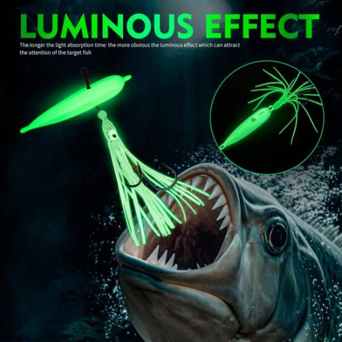 PROBEROS LF159 Luminous Bearded Squid Hook Slow Cranking Road Runner Iron Plate Bionic False Bait – Bild 9