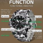 SANDA 3355 Camouflage Multifunction Watch Alarm Clock Waterproof Electronic Watch – Bild 3