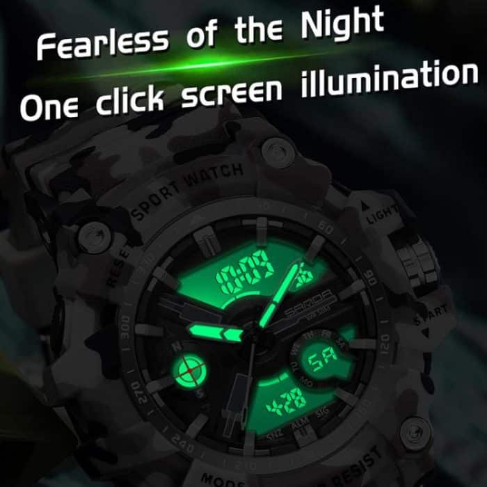SANDA 3355 Camouflage Multifunction Watch Alarm Clock Waterproof Electronic Watch – Bild 4