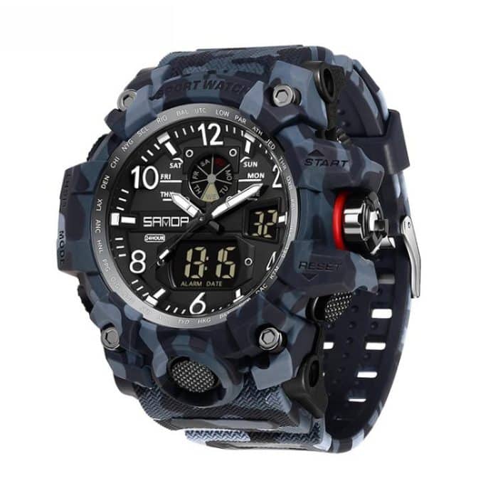 TBD0605982001.jpg SANDA 3358 Camouflage Series Men Watch Alarm Clock Waterproof Electronic Watch – Bild 1