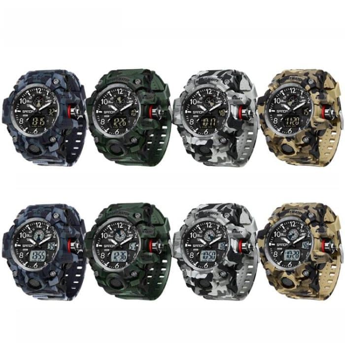 SANDA 3358 Camouflage Series Men Watch Alarm Clock Waterproof Electronic Watch – Bild 2