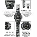SANDA 3358 Camouflage Series Men Watch Alarm Clock Waterproof Electronic Watch – Bild 4