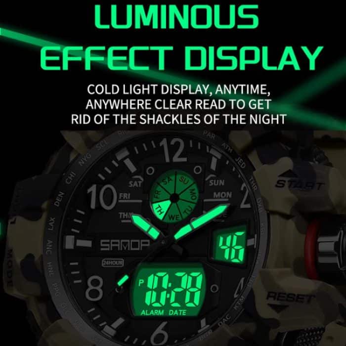 SANDA 3358 Camouflage Series Men Watch Alarm Clock Waterproof Electronic Watch – Bild 7