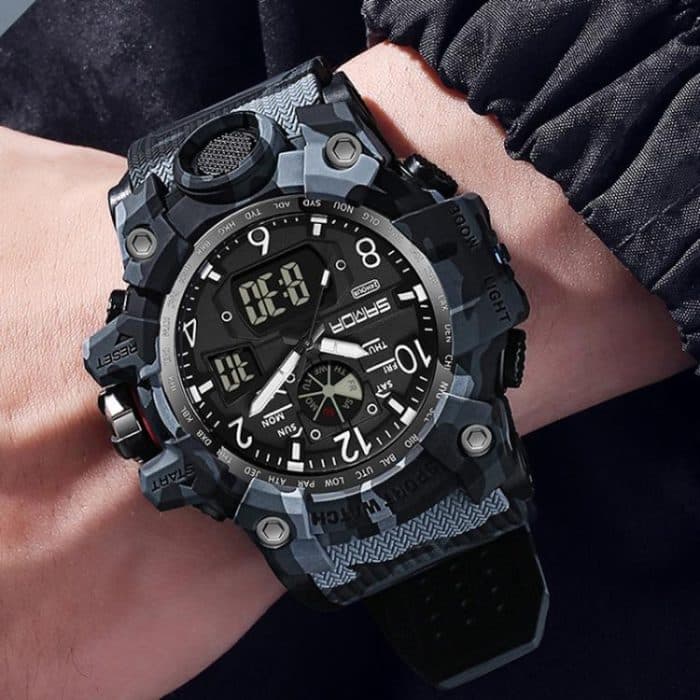 SANDA 3358 Camouflage Series Men Watch Alarm Clock Waterproof Electronic Watch – Bild 8