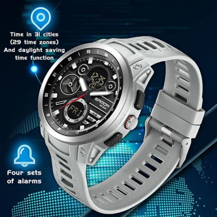 SANDA 3379 Sport Waterproof Alarm Clock Reminder Electronic Watch – Bild 5