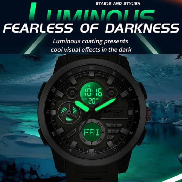 SANDA 3379 Sport Waterproof Alarm Clock Reminder Electronic Watch – Bild 8