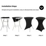 Cocktail Bar Table Cover For Hotel Wedding Decoration Stretch Polyester Banquet Round Table Cover, 60x110cm, 70x110cm, 80x110cm – Bild 11