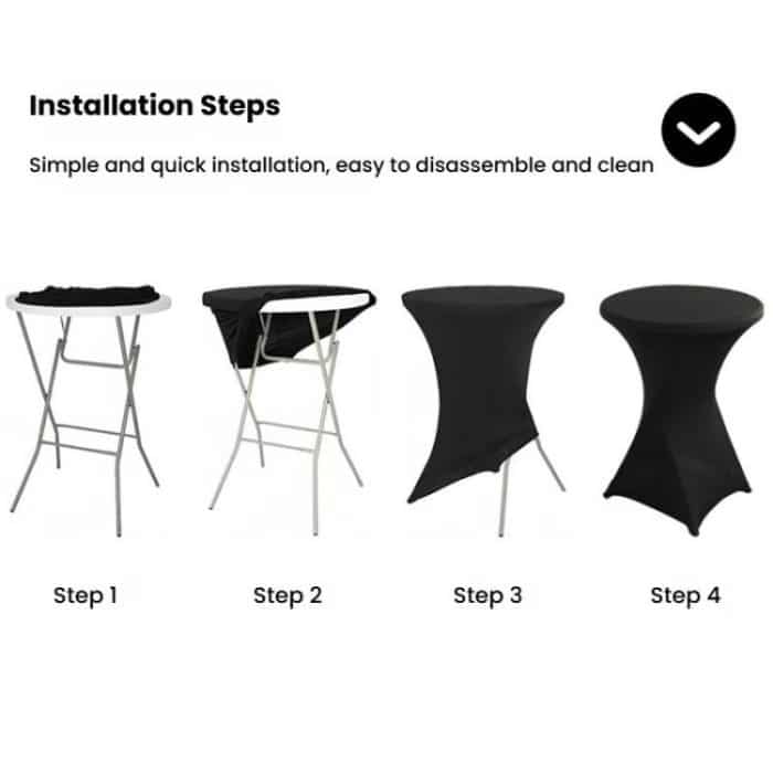 Cocktail Bar Table Cover For Hotel Wedding Decoration Stretch Polyester Banquet Round Table Cover, 60x110cm, 70x110cm, 80x110cm – Bild 11