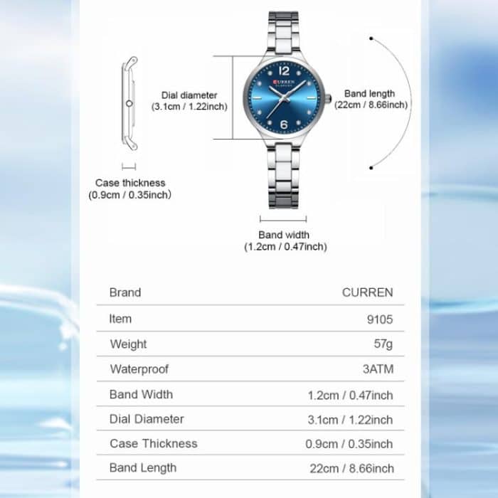 Curren Casual Steel Strap Women Watch – Bild 3