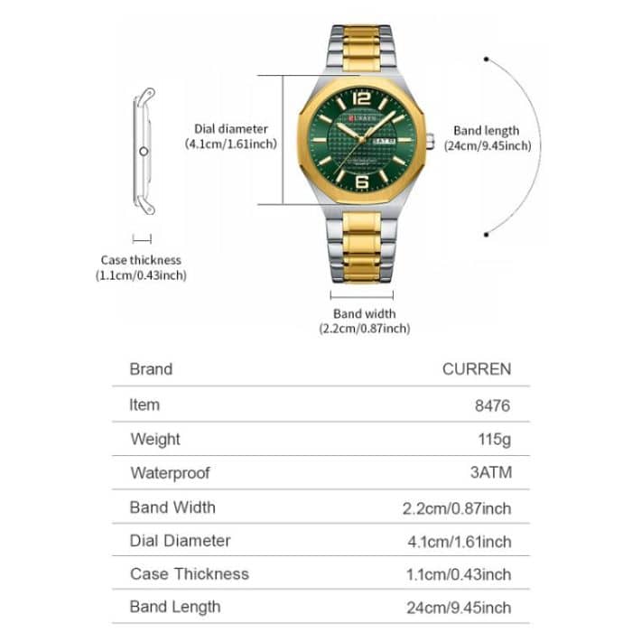 Curren Steel Band Calendar Men'S Business Quartz Watch – Bild 3