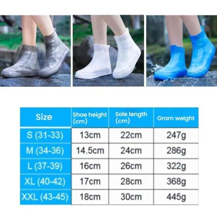 Thickened Wear-Resistant Waterproof Silicone Rain Shoe Cover, S 31-33, M 34-36, L 37-39, XL 40-42, XXL 43-45 – Bild 2