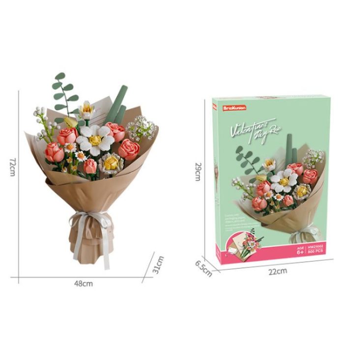 Kids Building Blocks Bouquet Puzzle Toys Adult Gift Small Pellet Building Blocks Set – Bild 6