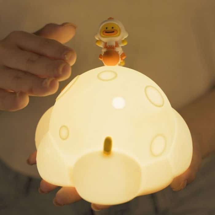 ICARER FAMILY IF-YD04 Cartoon Silicone Night Light Ornaments Astronaut Moon Lamp – Bild 2