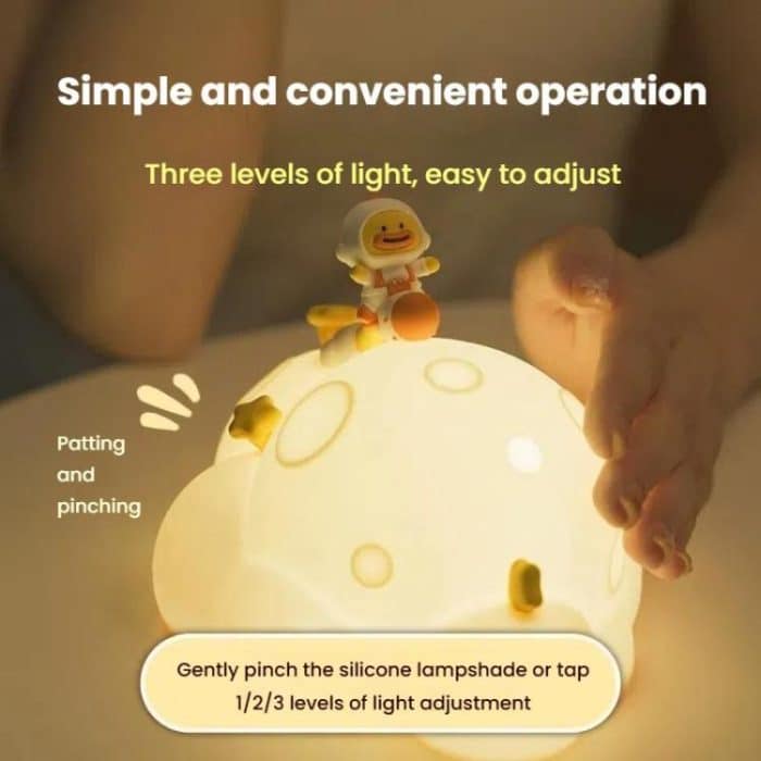 ICARER FAMILY IF-YD04 Cartoon Silicone Night Light Ornaments Astronaut Moon Lamp – Bild 3
