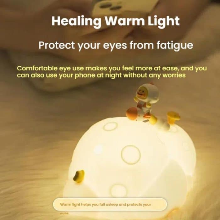 ICARER FAMILY IF-YD04 Cartoon Silicone Night Light Ornaments Astronaut Moon Lamp – Bild 6