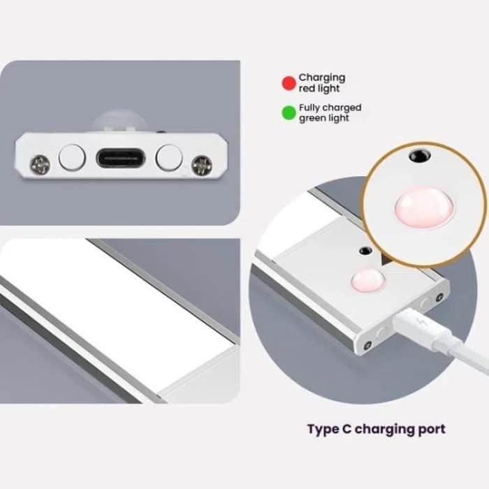 Rechargeable Motion Sensor Light Bar Cabinet Wardrobe Lamp With Remote Control, 20cm Silver, 40cm Silver, 60cm Silver, 80cm Silver, 20cm Black, 40cm Black, 60cm Black, 80cm Black – Bild 7