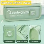 Cute Large Capacity Pencil Case with Transparent Front Pocket School Supplies Organizer – Bild 4