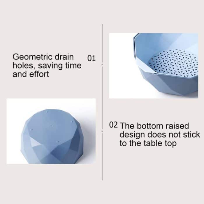 Doppelschichtiger hohler Abflusskorb aus Haushaltskunststoff, multifunktionales Waschen von Gemüse und Obstgerichten, Small, Large – Bild 4