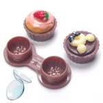 Cartoon süße Creme Kuchen Gläser Doppel Box Kontaktlinsen Paar Box – Bild 4